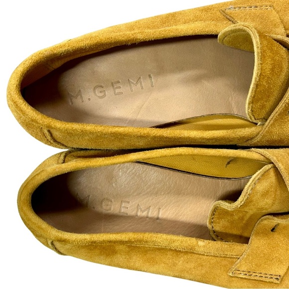 M.GEMI Suede Loafers Made in Italy – Mustard Yellow/Tan – Size 36.5 (US 6.5–7) - Picture 10 of 12
